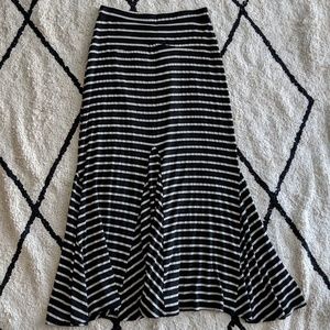 Bordeaux striped maxi skirt